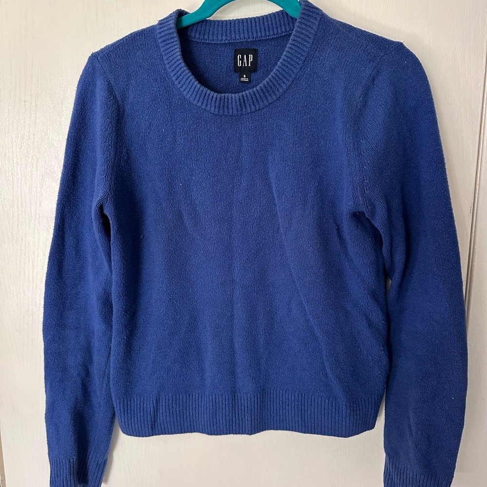 GAP Women's Vibrant Blue Crew Neck Sweater
